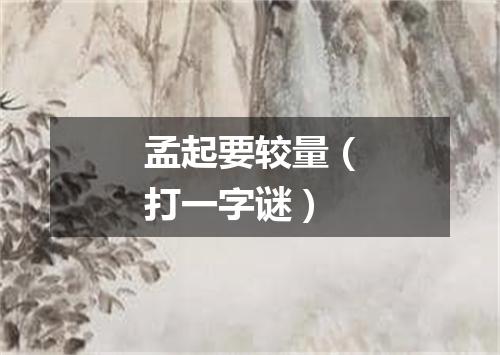 孟起要较量（打一字谜）