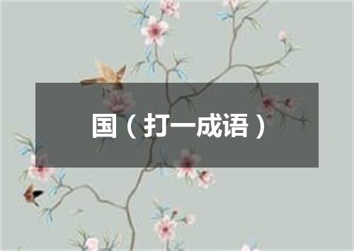 国（打一成语）