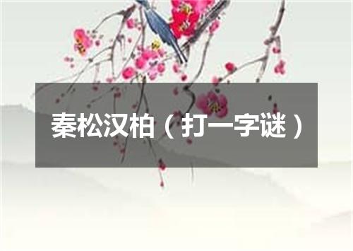 秦松汉柏（打一字谜）