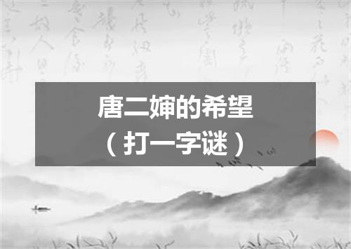 唐二婶的希望（打一字谜）