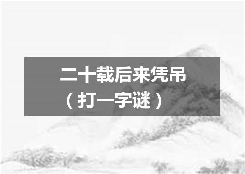 二十载后来凭吊（打一字谜）