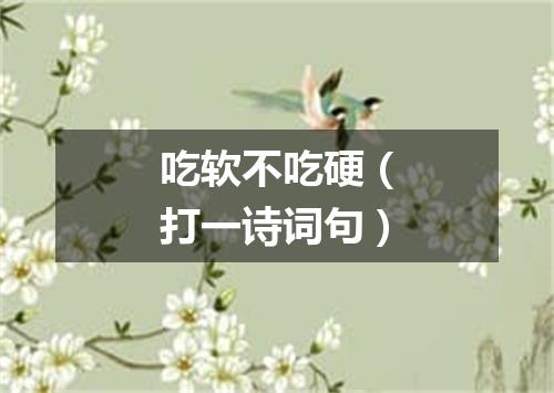 吃软不吃硬（打一诗词句）