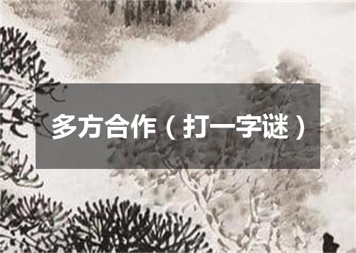 多方合作（打一字谜）