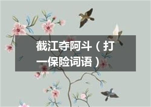截江夺阿斗（打一保险词语）