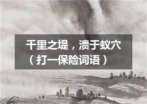 千里之堤，溃于蚁穴（打一保险词语）
