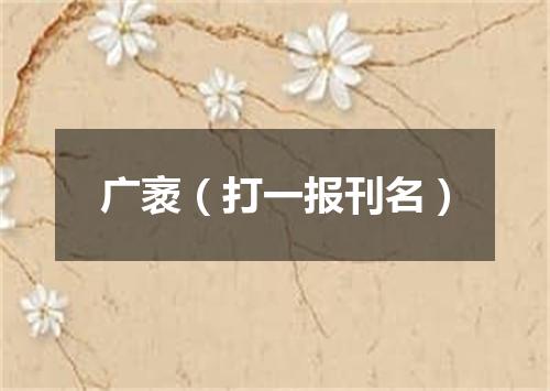 广袤（打一报刊名）