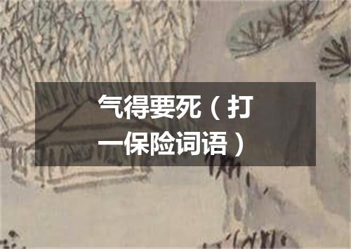 气得要死（打一保险词语）