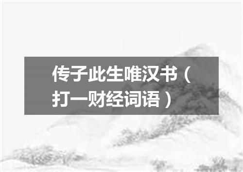 传子此生唯汉书（打一财经词语）