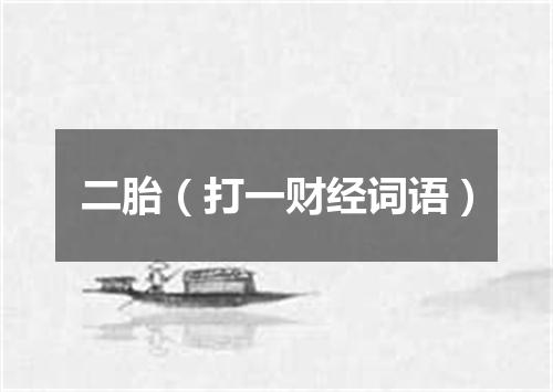 二胎（打一财经词语）