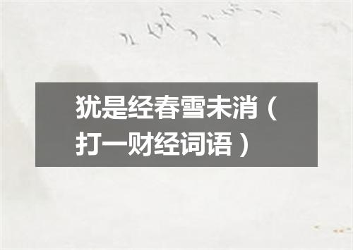 犹是经春雪未消（打一财经词语）
