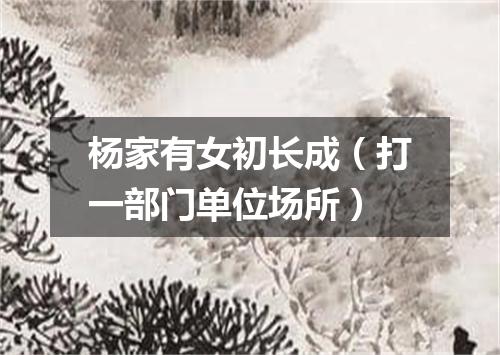 杨家有女初长成（打一部门单位场所）