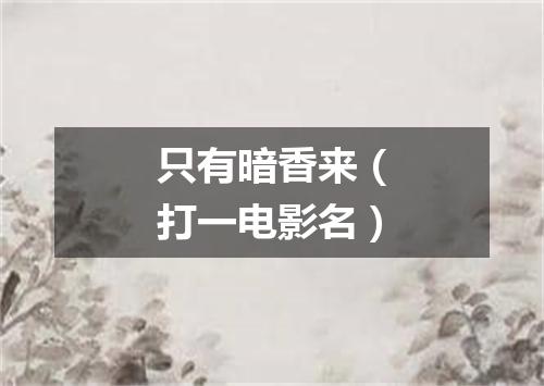 只有暗香来（打一电影名）