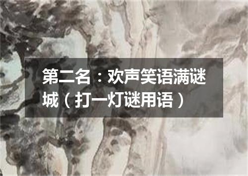 第二名：欢声笑语满谜城（打一灯谜用语）