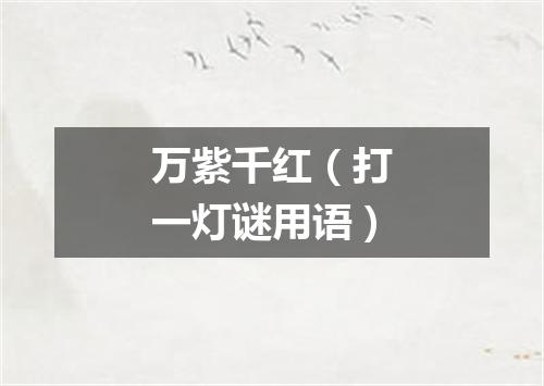 万紫千红（打一灯谜用语）