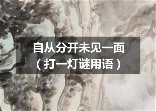 自从分开未见一面（打一灯谜用语）