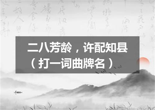 二八芳龄，许配知县（打一词曲牌名）