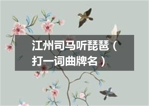 江州司马听琵琶（打一词曲牌名）