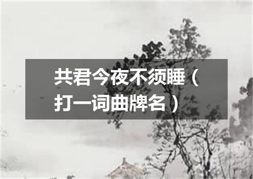 共君今夜不须睡（打一词曲牌名）