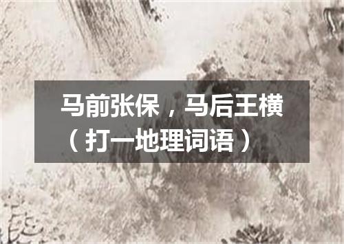 马前张保，马后王横（打一地理词语）
