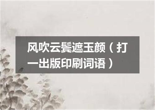 风吹云鬓遮玉颜（打一出版印刷词语）