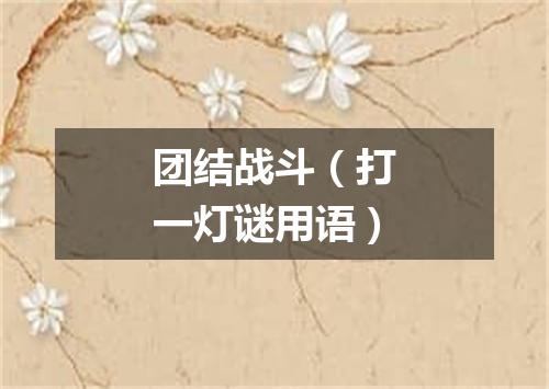 团结战斗（打一灯谜用语）