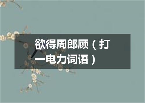 欲得周郎顾（打一电力词语）