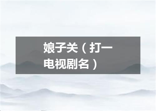 娘子关（打一电视剧名）