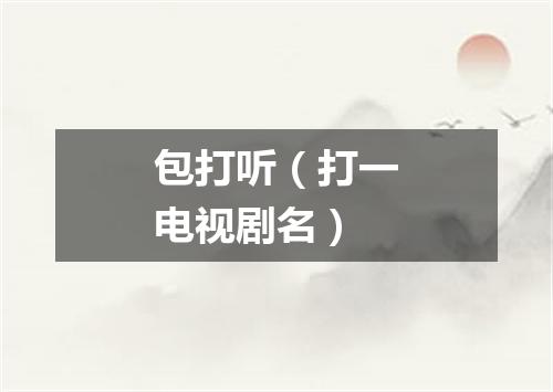 包打听（打一电视剧名）
