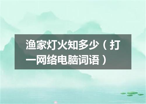 渔家灯火知多少（打一网络电脑词语）