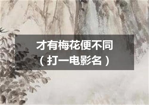 才有梅花便不同（打一电影名）