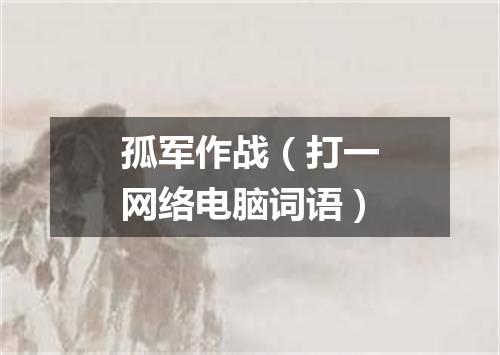孤军作战（打一网络电脑词语）