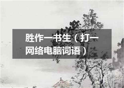 胜作一书生（打一网络电脑词语）