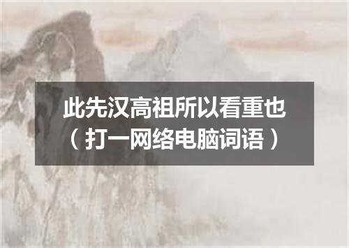 此先汉高祖所以看重也（打一网络电脑词语）