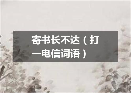 寄书长不达（打一电信词语）