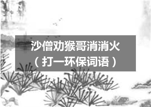 沙僧劝猴哥消消火（打一环保词语）