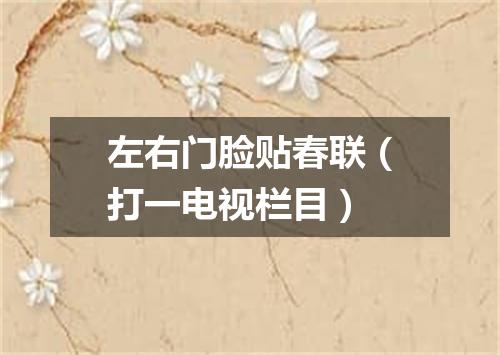 左右门脸贴春联（打一电视栏目）