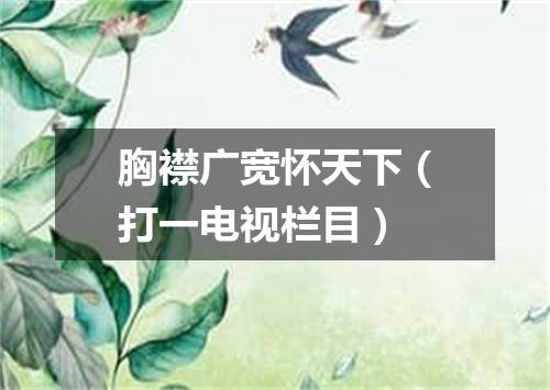胸襟广宽怀天下（打一电视栏目）