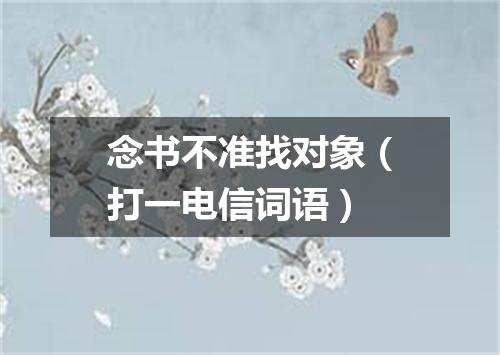 念书不准找对象（打一电信词语）