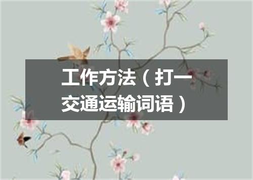 工作方法（打一交通运输词语）