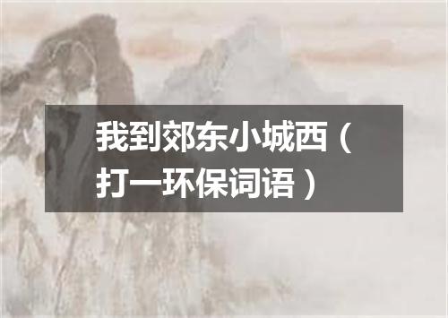 我到郊东小城西（打一环保词语）