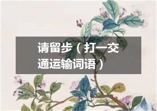 请留步（打一交通运输词语）