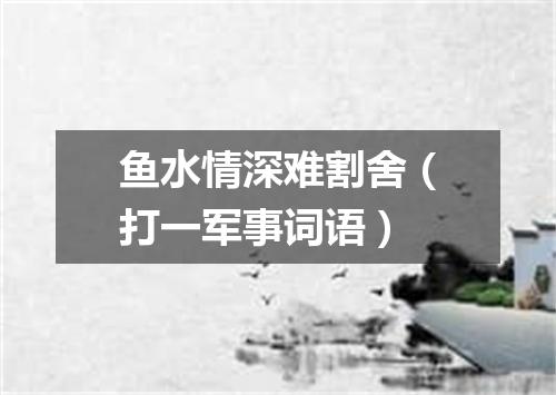 鱼水情深难割舍（打一军事词语）