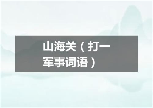 山海关（打一军事词语）