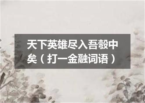 天下英雄尽入吾彀中矣（打一金融词语）