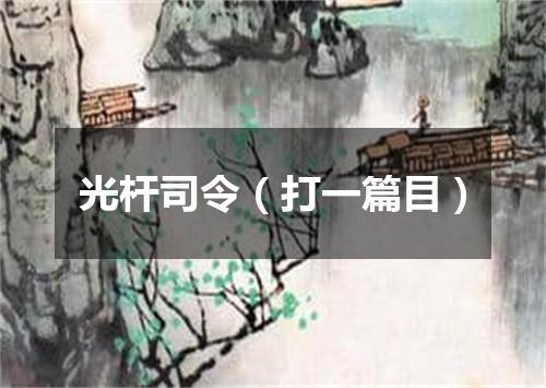 光杆司令（打一篇目）