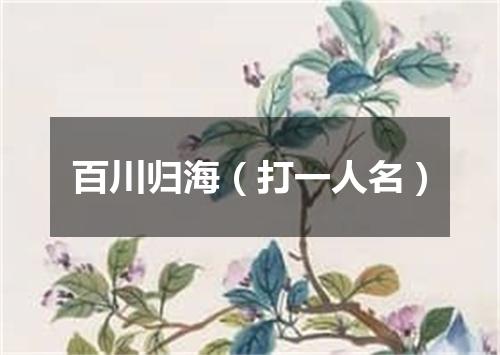 百川归海（打一人名）