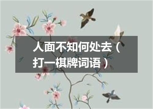 人面不知何处去（打一棋牌词语）