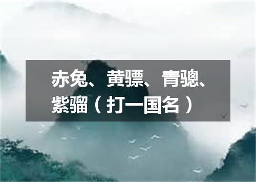 赤兔、黄骠、青骢、紫骝（打一国名）