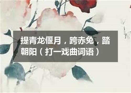 提青龙偃月，跨赤兔，踏朝阳（打一戏曲词语）