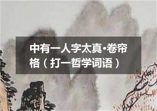 中有一人字太真·卷帘格（打一哲学词语）